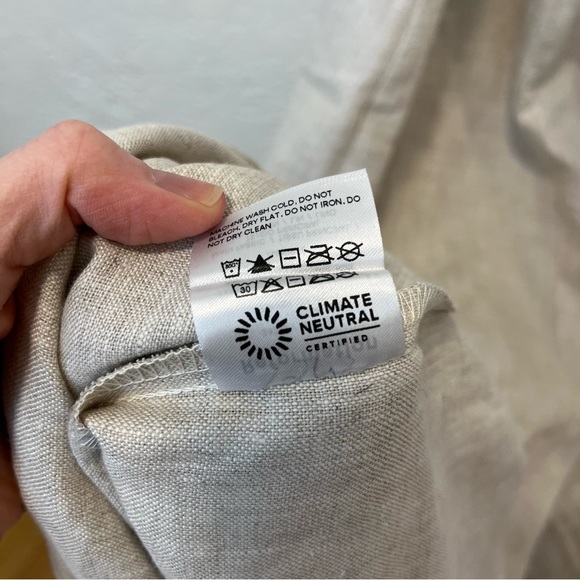 Reformation Grover Linen Dress Beige Oatmeal Midi Maxi Button Front fits XL 12 - Picture 8 of 15